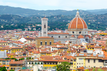 Fototapeta na wymiar Florence cityscape with cathedral Duomo Santa Maria del Fiore, Florence, Italy.