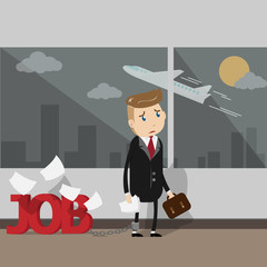 vector. very busy business people need a vacation to go on holiday for take a break. vacation break journey leave recreation , travel concept. illustrator EPS10