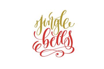 jingle bells hand lettering holiday inscription to christmas