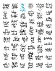 set of 50 hand lettering inscriptions positive quote