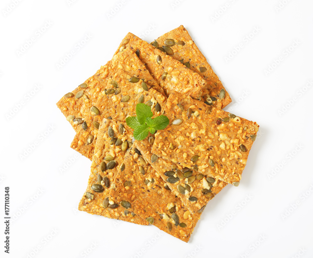 Wall mural Pumpkin seed cheddar crackers