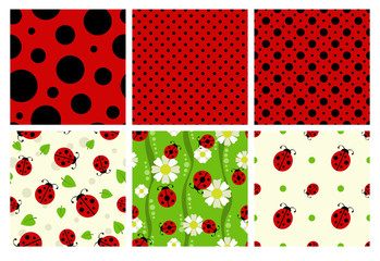 Ladybug patterns set.