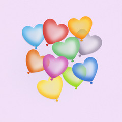 Fototapeta na wymiar heart-shaped balloons