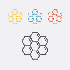 Fototapeta premium Honeycomb line icon.