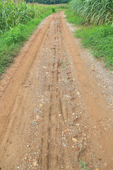 Country road to the mountain.