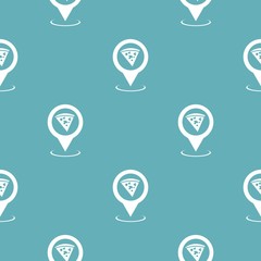 Pizza map pointer pattern seamless blue