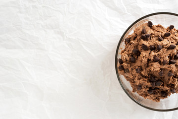 double chocolate chips cookies dough prepare for bake
