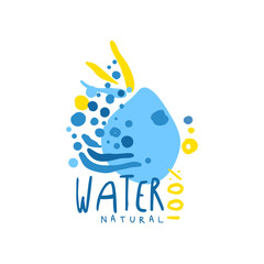 Hand drawn abstract signs of pure water for logo