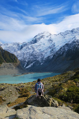 Fototapeta na wymiar Gletschersee im Mt Cook National Park, Neuseeland
