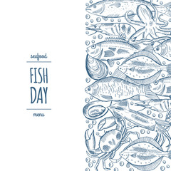 Design a fish menu template for the restaurant menu