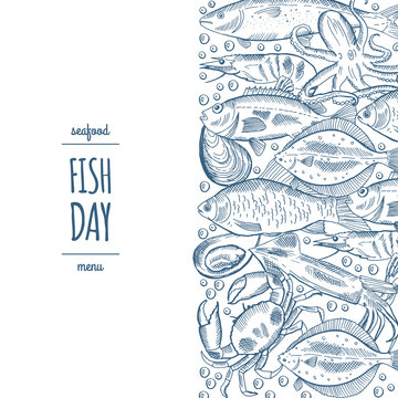 Design a fish menu template for the restaurant menu