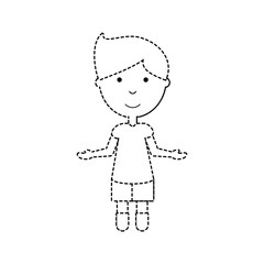cartoon boy icon over white background vector illustration