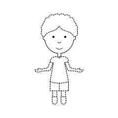 cartoon boy icon over white background vector illustration