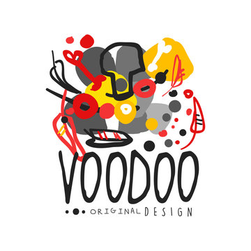 Voodoo African and American magic logo with abstract drawing