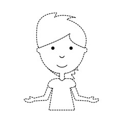 cartoon boy icon over white background vector illustration