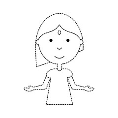 cartoon girl icon over white background vector illustration