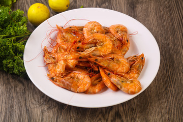 Boiled prawns