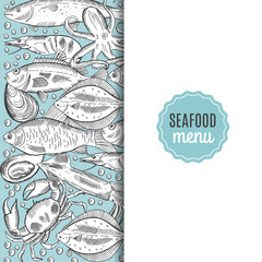 vector illustration of a fish menu for a restaurant