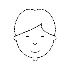 cartoon boy face icon over white background vector illustration