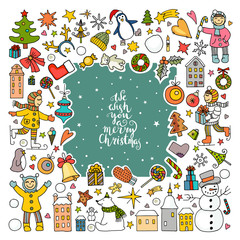 Vector set of different christmas icons