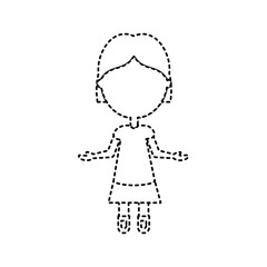 avatar girl icon over white background vector illustration