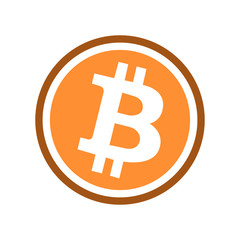 Bitcoin symbol logo, flat line style