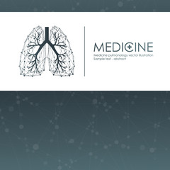 Lungs symbol, clinic label - vector illustration