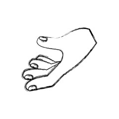 human hand icon over white background vector illustration