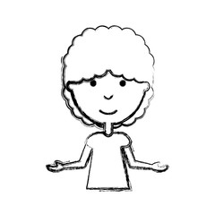 cartoon girl icon over white background vector illustration