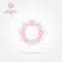 Abstract technology background with various technological elements. Vector illustration.