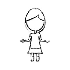 avatar girl icon over white background vector illustration