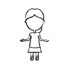 avatar girl icon over white background vector illustration