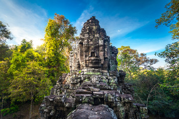 Fototapeta na wymiar Angkor Wat Temple in Cambodia is the largest religious monument in the world and a World heritage listed complex, inscribed on the UNESCO World Heritage List in 1992. Ancient Khmer architecture