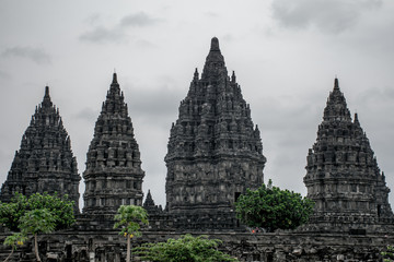 View of the Temple of Candi Prambanan.Prambanan.