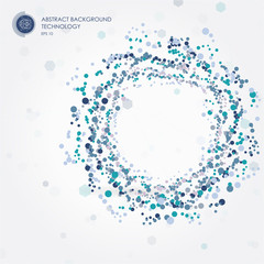 Abstract technology background with various technological elements. Vector illustration.