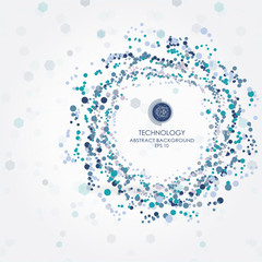 Abstract technology background with various technological elements. Vector illustration.