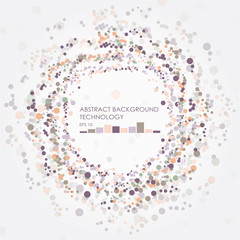 Abstract technology background with various technological elements. Vector illustration.