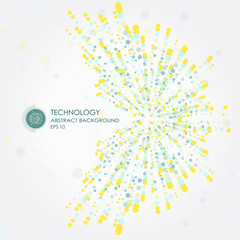 Abstract technology background with various technological elements. Vector illustration.