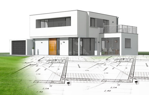Plan et maison d'architecte