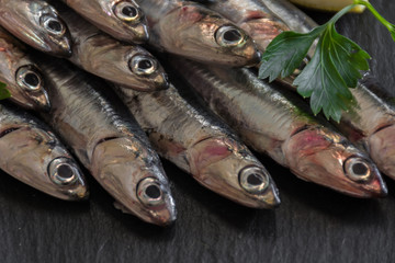 Fresh anchovies ready to Cook,