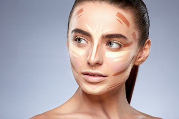 Beautiful girl with face contouring