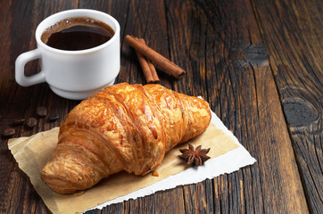 Coffee and croissant