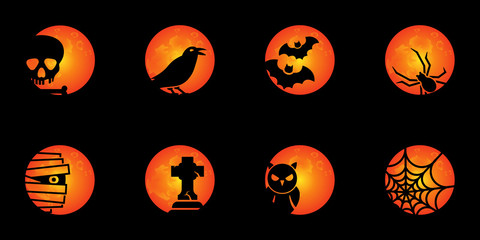 Halloween Mond - Set Orange