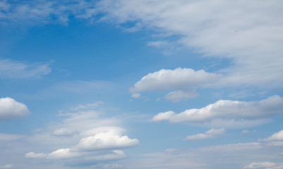blue sky in white clouds