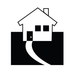 house icon vector - black silhouette house logo