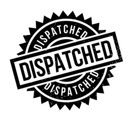 Dispatched rubber stamp. Grunge design with dust scratches. Effects can be easily removed for a clean, crisp look. Color is easily changed.