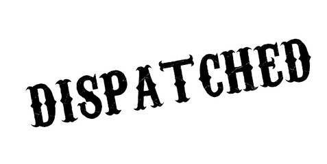 Dispatched rubber stamp. Grunge design with dust scratches. Effects can be easily removed for a clean, crisp look. Color is easily changed.