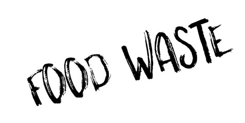 Food Waste rubber stamp. Grunge design with dust scratches. Effects can be easily removed for a clean, crisp look. Color is easily changed.