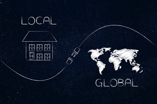 global and local with plug in between