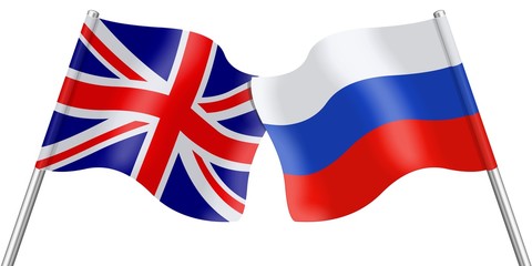 Flags. United Kingdom and Russia